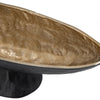Decorative Bowl | 14" Oval Shape with Pedestal Stand | Black | Gold