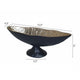 Decorative Bowl | 14" Oval Shape with Pedestal Stand | Black | Gold