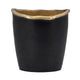Decorative Vase | 8" Curved Rim Edge | Rich Black and Gold Metal