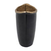 Decorative Vase | 8" Curved Rim Edge | Rich Black and Gold Metal