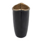 Decorative Vase | 8" Curved Rim Edge | Rich Black and Gold Metal