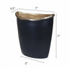 Decorative Vase | 8" Curved Rim Edge | Rich Black and Gold Metal