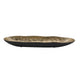 Decorative Bowl | 16" Long Oval Shape | Luxe Black & Gold Aluminum