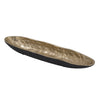 Decorative Bowl | 16" Long Oval Shape | Luxe Black & Gold Aluminum