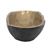 Decorative Bowl | 16" Long Oval Shape | Luxe Black & Gold Aluminum