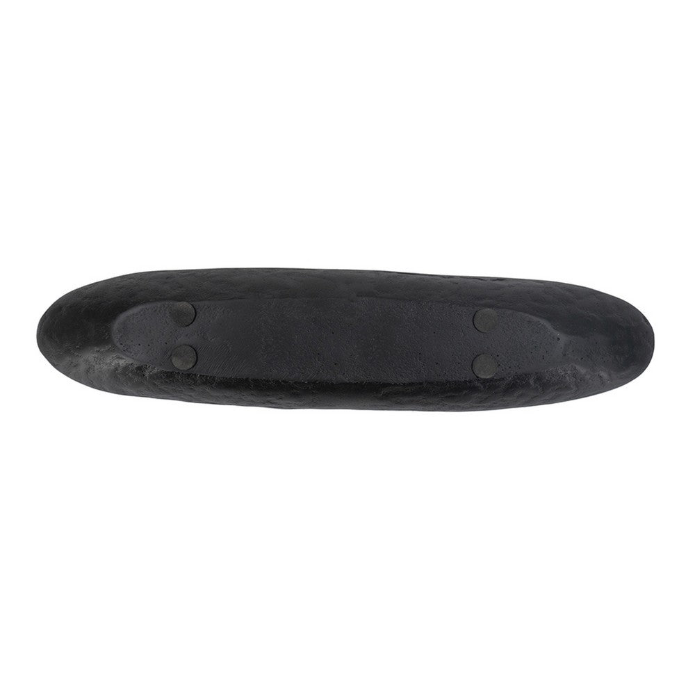 Decorative Bowl | 16" Long Oval Shape | Luxe Black & Gold Aluminum