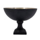Decorative Bowl | 9" Round Footed Design | Black & Gold Aluminum