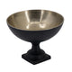 Decorative Bowl | 9" Round Footed Design | Black & Gold Aluminum