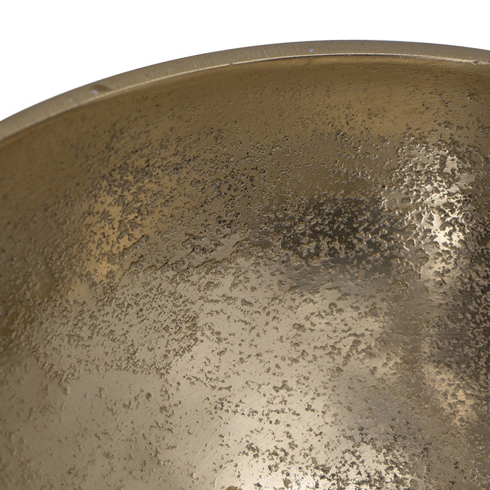 Decorative Bowl | 9" Round Footed Design | Black & Gold Aluminum
