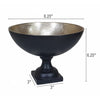 Decorative Bowl | 9" Round Footed Design | Black & Gold Aluminum