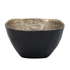 Decorative Bowl | 8" Squared Shape Distressed Gold & Black Aluminum