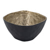 Decorative Bowl | 8" Squared Shape Distressed Gold & Black Aluminum