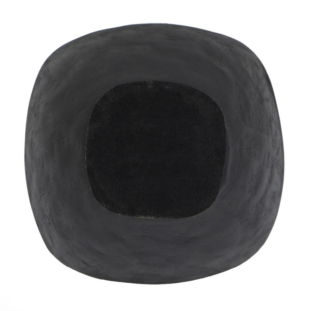 Decorative Bowl | 8" Squared Shape Distressed Gold & Black Aluminum