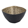 Decorative Bowl | 8" Squared Shape Distressed Gold & Black Aluminum