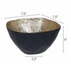 Decorative Bowl | 8" Squared Shape Distressed Gold & Black Aluminum