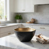 Decorative Bowl | 8" Squared Shape Distressed Gold & Black Aluminum