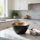 Decorative Bowl | 8" Squared Shape Distressed Gold & Black Aluminum