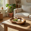 Decorative Accent Bowl Dish | 13" Hand Design with Teak Brown Wood