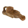 Decorative Accent Tray | 22" Teak Brown Wood Leaf Design | Hand Carved