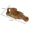 Decorative Accent Tray | 22" Teak Brown Wood Leaf Design | Hand Carved