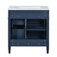 Roze Bathroom Vanity with Ceramic Sink | 3 Drawers | Blue Wood 30"