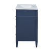 Roze Bathroom Vanity with Ceramic Sink | 3 Drawers | Blue Wood 30"