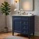 Roze Bathroom Vanity with Ceramic Sink | 3 Drawers | Blue Wood 30"