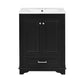 Daizy Bathroom Vanity with Built In Ceramic Sink | Cabinet Storage | Black
