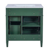 Roze Bathroom Vanity with Ceramic Sink | 3 Drawers | Green Wood 30"