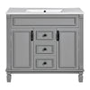 Gwen 36" Bathroom Vanity with Built In Sink | 2 Doors | Gray | Ceramic