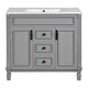 Gwen 36" Bathroom Vanity with Built In Sink | 2 Doors | Gray | Ceramic