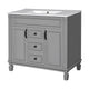 Gwen 36" Bathroom Vanity with Built In Sink | 2 Doors | Gray | Ceramic
