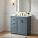Wenz 30" Ceramic Sink Bathroom Vanity | Gold Metal Accents Rustic Blue Wood