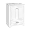 Daizy Bathroom Vanity with Ceramic Sink | Soft-Close Storage | White 24"