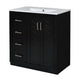 Wenz 30" Bathroom Sink Vanity | Ceramic | Chrome Accents | Rustic Black