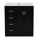 Wenz 30" Bathroom Sink Vanity | Ceramic | Chrome Accents | Rustic Black