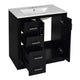 Wenz 30" Bathroom Sink Vanity | Ceramic | Chrome Accents | Rustic Black