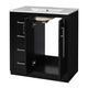 Wenz 30" Bathroom Sink Vanity | Ceramic | Chrome Accents | Rustic Black