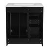 Wenz 30" Bathroom Sink Vanity | Ceramic | Chrome Accents | Rustic Black