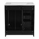 Wenz 30" Bathroom Sink Vanity | Ceramic | Chrome Accents | Rustic Black