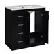 Wenz 30" Bathroom Sink Vanity | Ceramic | Chrome Accents | Rustic Black