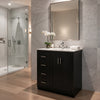 Wenz 30" Bathroom Sink Vanity | Ceramic | Chrome Accents | Rustic Black