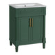 Quen Bathroom Vanity with Ceramic Sink | Gold Metal | Emerald Green 24"