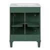 Quen Bathroom Vanity with Ceramic Sink | Gold Metal | Emerald Green 24"