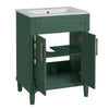 Quen Bathroom Vanity with Ceramic Sink | Gold Metal | Emerald Green 24"