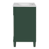 Quen Bathroom Vanity with Ceramic Sink | Gold Metal | Emerald Green 24"