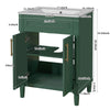 Quen Bathroom Vanity with Ceramic Sink | Gold Metal | Emerald Green 24"