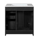 Sarba Bathroom Sink with Vanity Cabinet | Ceramic | Chrome | Black Wood 30"