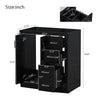 Sarba Bathroom Sink with Vanity Cabinet | Ceramic | Chrome | Black Wood 30"