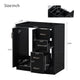 Sarba Bathroom Sink with Vanity Cabinet | Ceramic | Chrome | Black Wood 30"